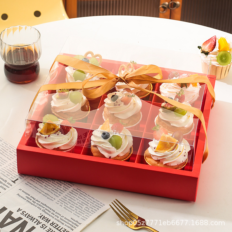 Dessert Jiugongge Packaging Box Mu Si Cupcake Box Potato Biscuits Snowflake Crisp Pastry Packaging Box Portable