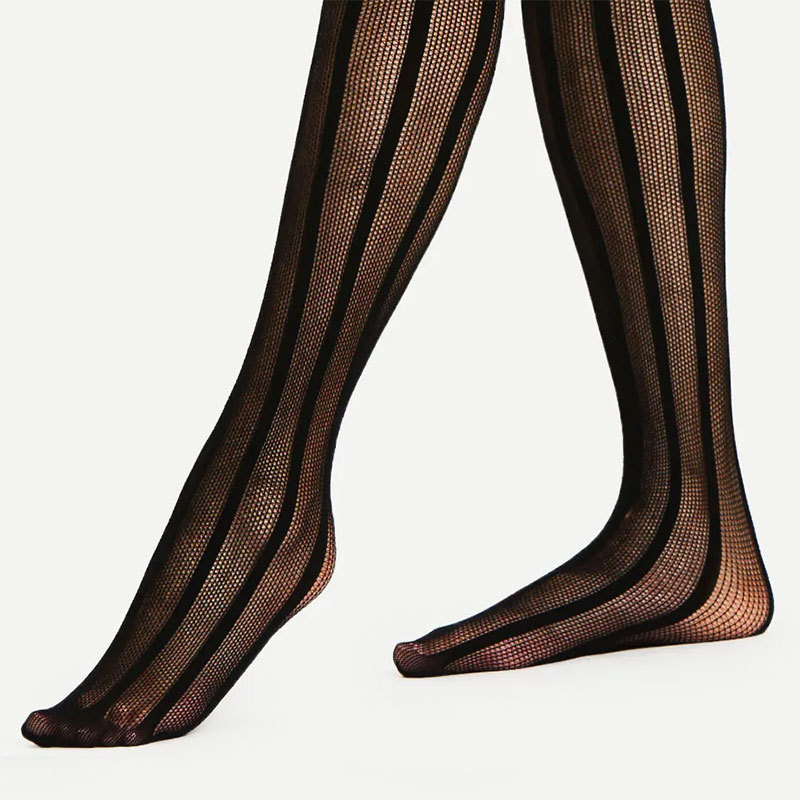 Picture of Sexy Transparent Hollow-out Four-sided Large Open Crotch Free Pantyhose Long Barrel Tennis Stockings Sexy Stockings Temptation Garter Belt