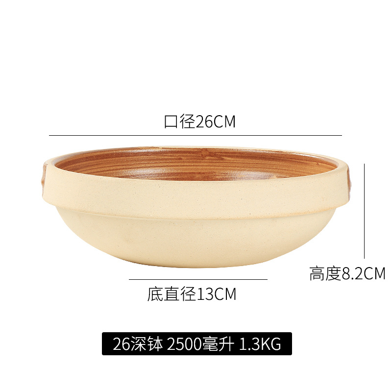 Picture of Commercial Soil Bowl Small Hot Pot Alcohol Stove Ceramic Household Small Casserole Self-service Dry Pot High Temperature Resistant Soil Vegetable Pot