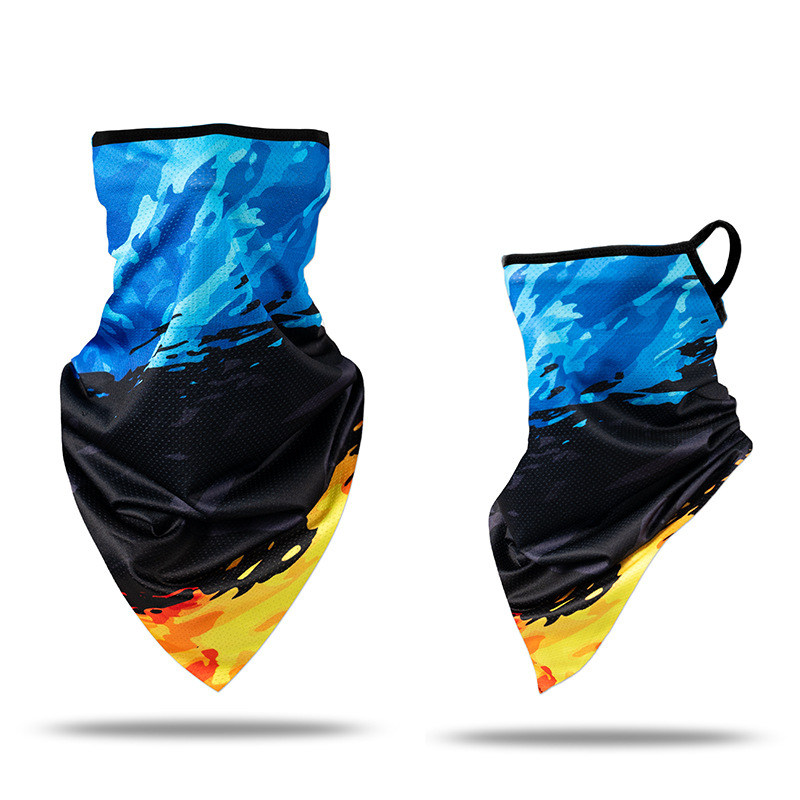 Picture of Ice Silk Ear Hanging Mask Triangle Towel Neck Set Mesh Sunscreen Outdoor Riding Fishing Windproof Scarf Men's and Women's Face Towel Summer