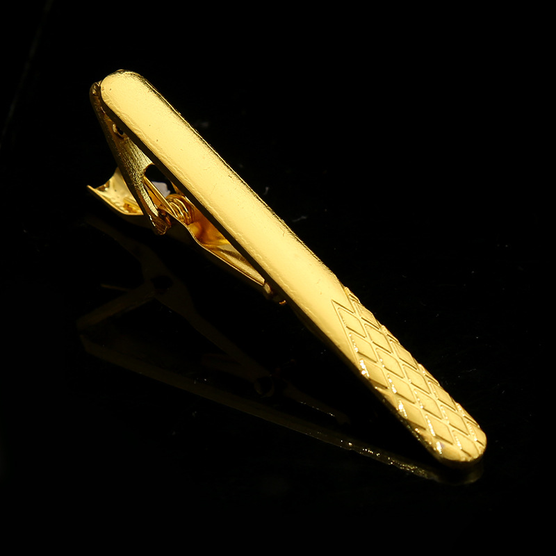 Picture of Men's fashion business simple trendy pure metal tie clip geometric high-end men's personalized suit accessories collar clip