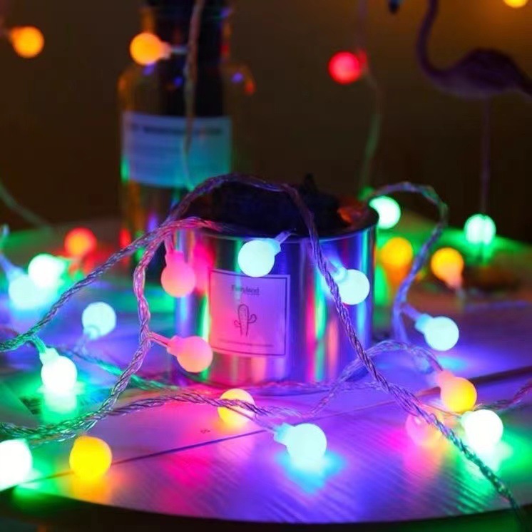 New LED frosted ball light string outdoor camping tent canopy decorative lights Christmas holiday room lights string
