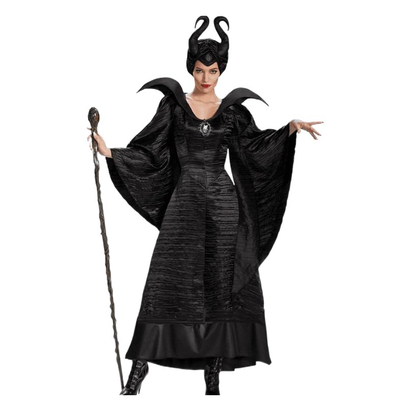 Movie Same Style Maleficent Adult Black Witch Halloween Party Performance Costume Export Game Uniform