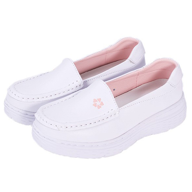 Picture of Nurse shoes women's soft bottom breathable not tired feet White Medical shoes comfortable non-slip flat shoes slip-on white shoes