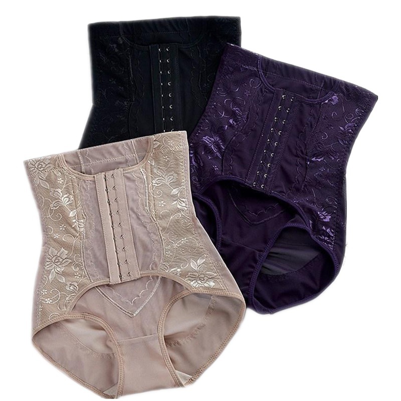 [Mei Zi Gao] High-elastic mesh thin high-waist lace hip waist-breasted postpartum body-shaping pants