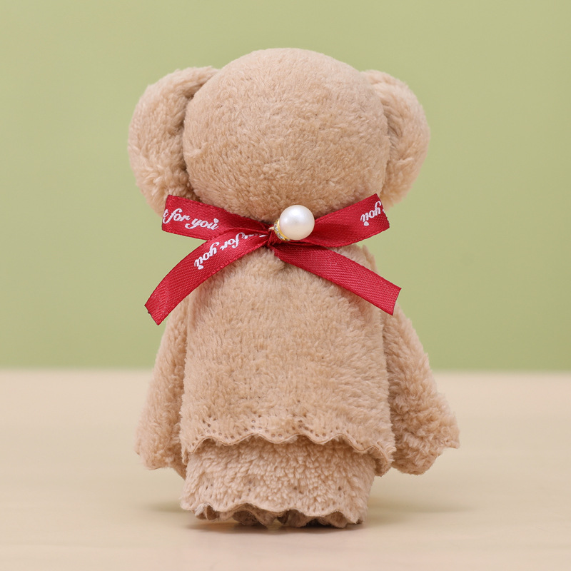 Picture of Coral fleece pineapple Pearl bear towel gift small gift 30*30 opening gift welfare gift
