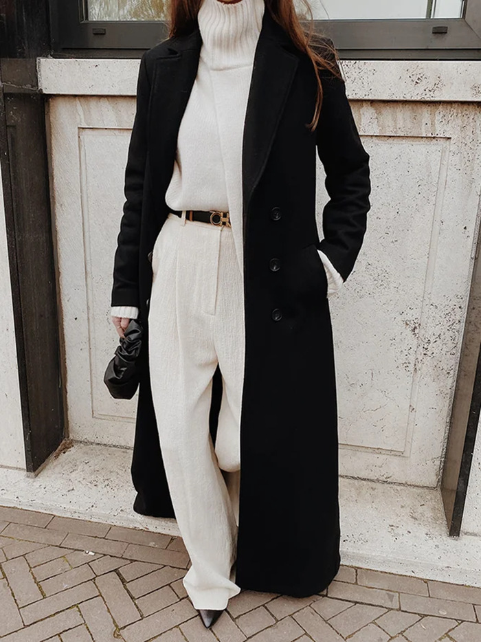 Picture of 2025 autumn and winter Europe and the United States cross-border women's clothing Amazon casual long solid color warm woolen coat coat