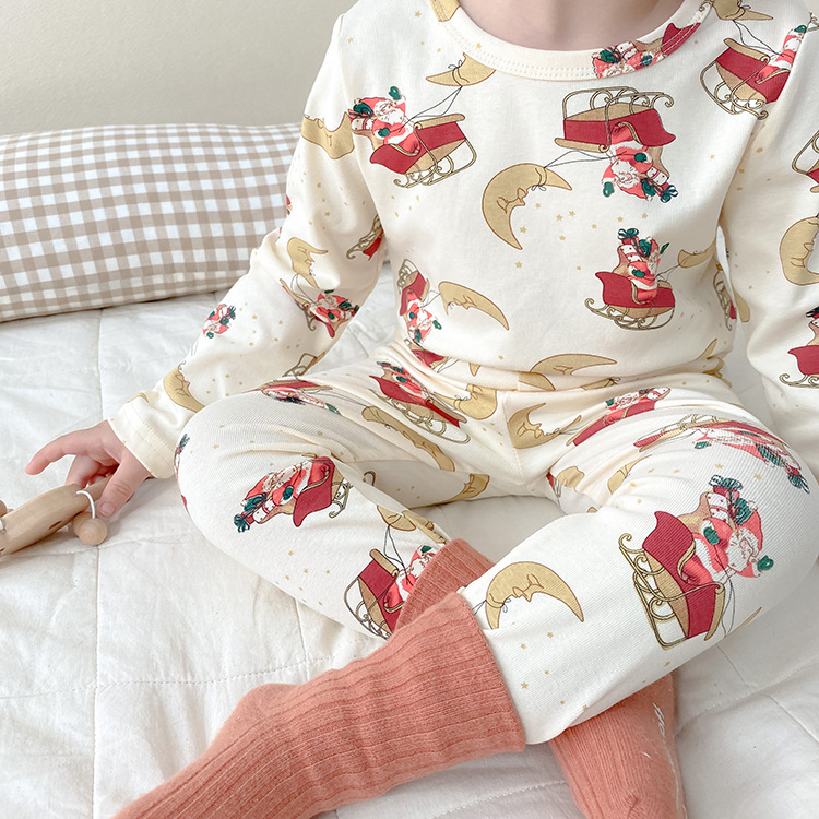 Picture of Children's Pajamas suit Baby's Christmas Home Clothes Class A Boys' Pajamas Girls' Long Sleeve Trousers