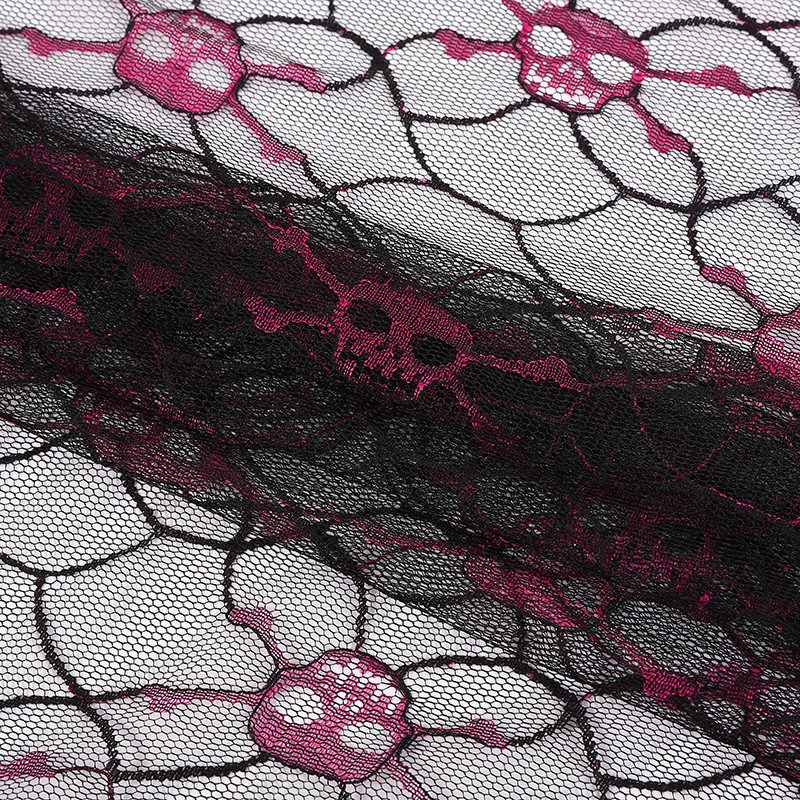 New Skull Skull Lace Mesh Fabric Halloween Decorative Cloth Ghost Festival Toy Headwear Cape Skull Mesh Soft