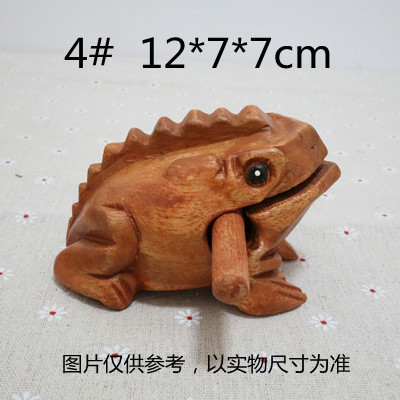 Picture of Thailand Frog Wood Carving Ornaments Hand Carved Toad Wood Fish Creative Sound Toy Solid Wood Toad Wood Frog Craft