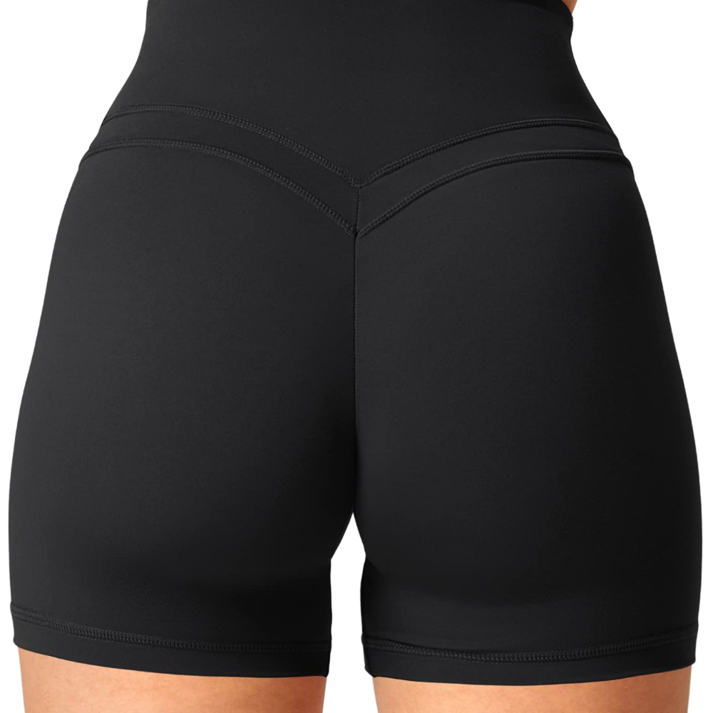 Picture of European and American cross-border seamless yoga shorts Peach Hip lifting high waist fitness pants tight running sports shorts for girls