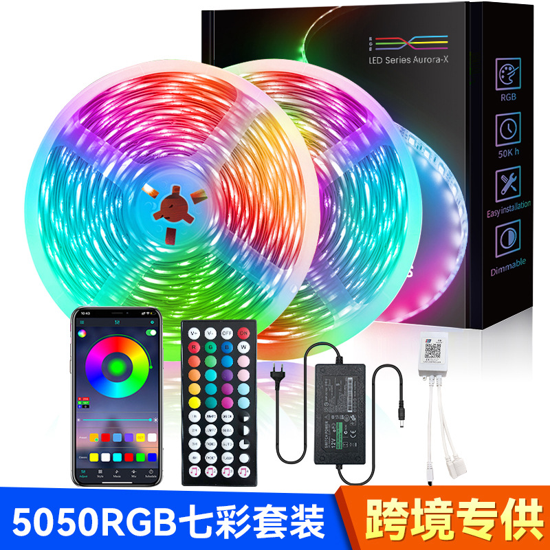 Cross-border hot sale 5050RGB voice control 44 key music rhythm Bluetooth smart APP light set decoration atmosphere