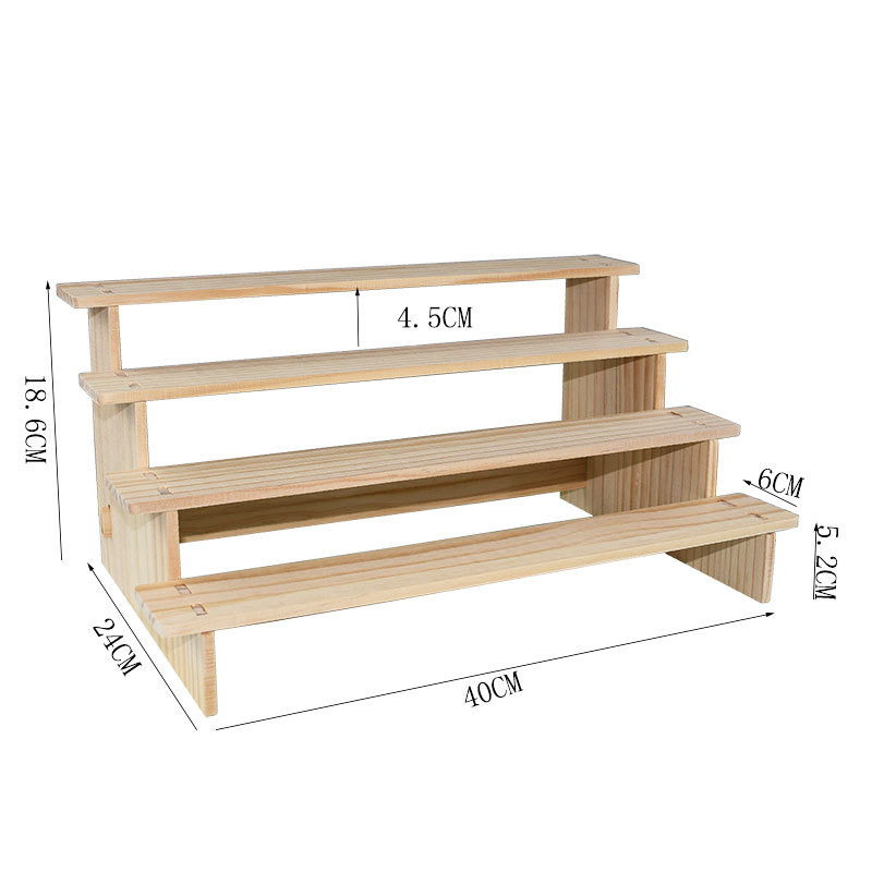 Picture of Solid Wood Ladder Display Rack Blind Box Storage Props Hand-Made Office Display Rack Bubble Mart Two-Yuan Jewelry Rack