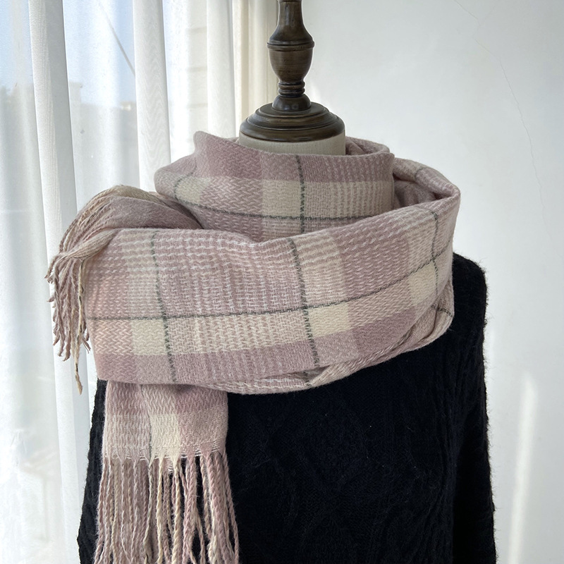 Picture of Scarf shawl ladies autumn and winter stall wholesale 2022 new Korean student Joker imitation cashmere plaid scarf