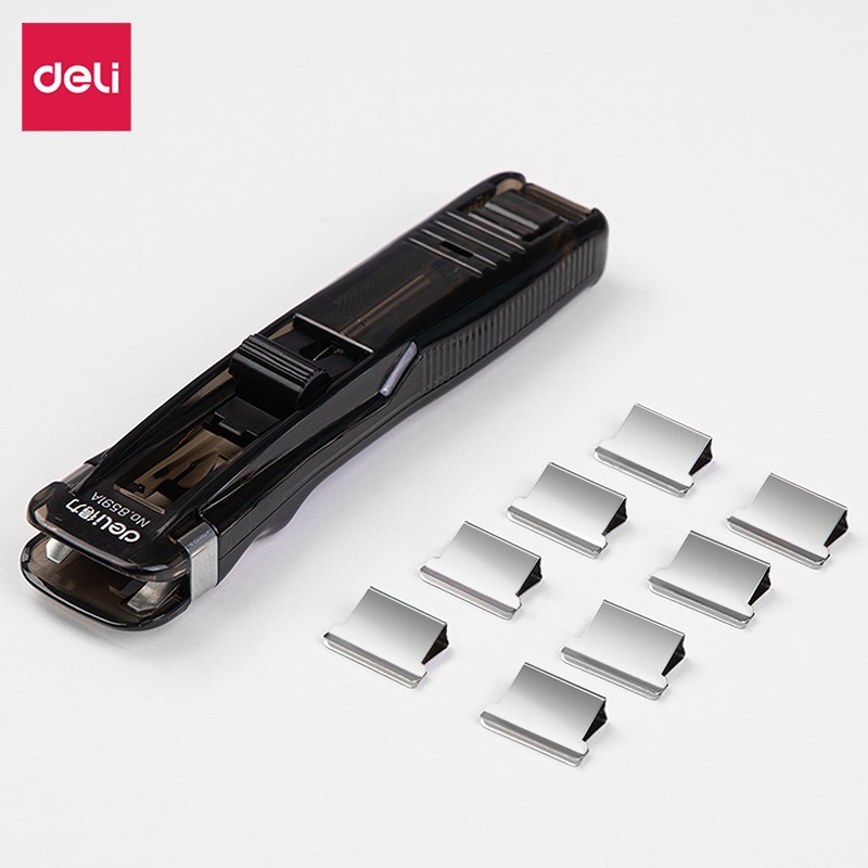 deli (deli) office binding pusher can clamp 40 sheets of paper transparent and black transparent 8591A