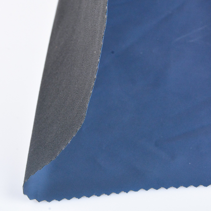 Picture of High-Elastic Milk Silk Pu Composite Blue Film Smooth Coating Heat-Retaining Sweat-Absorbing Fabric for Waist Shaping Belt and Swimming Cap Material