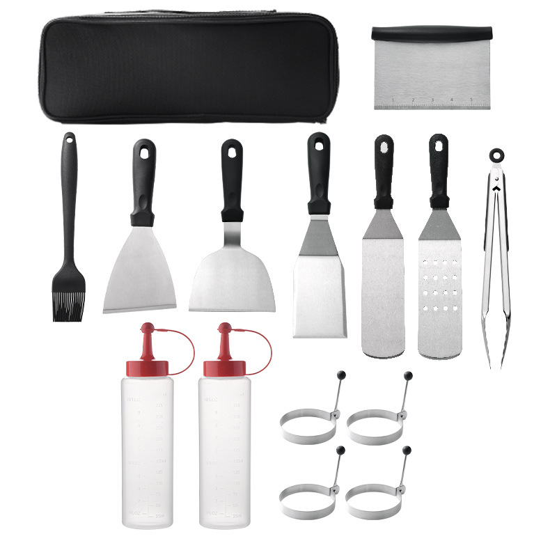Picture of bbq stainless steel barbecue tool set 12 piece ketchup bottle roasting tool set iron plate barbecue utensils