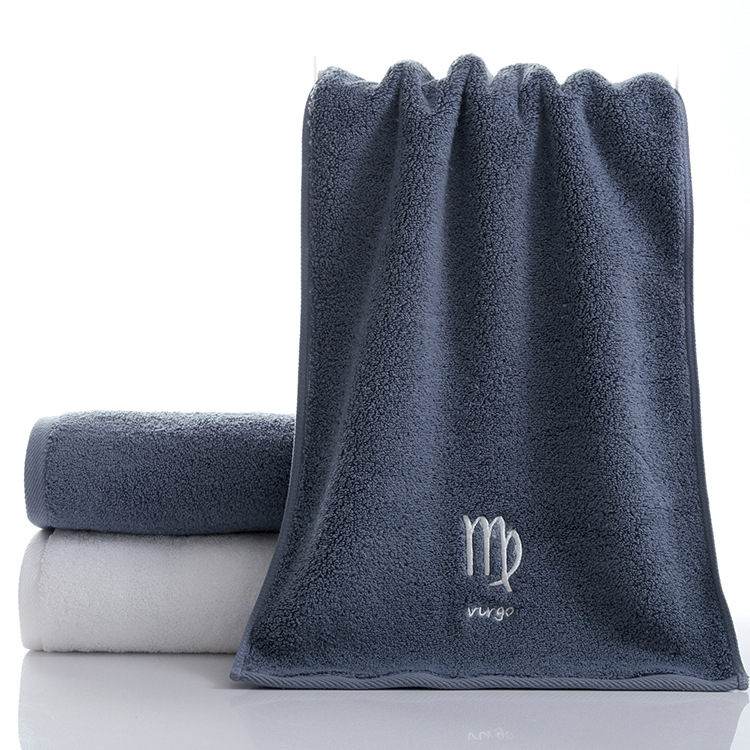 Picture of Pure Cotton Towel Creative Constellation Towel Couple Gift Thickeneded Sports Face Towel Pure Cotton Towel Embroidered Logo Soft