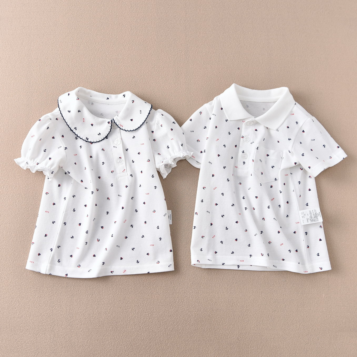 Picture of Distribution school uniform performance clothes all-match export Japanese T-shirt Navy style anchor student bottoming shirt boys and girls children
