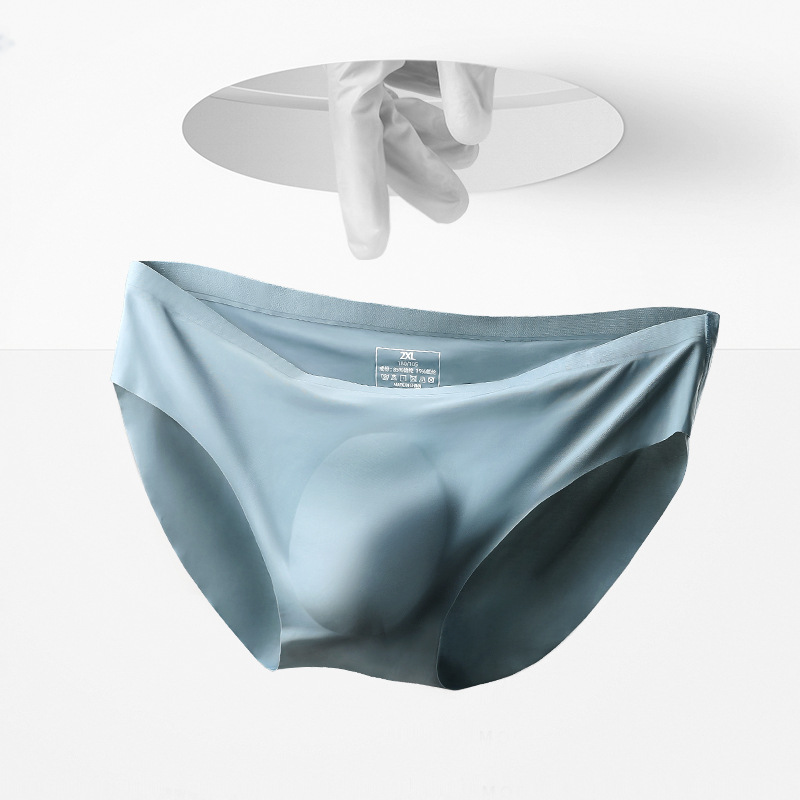 Men's Underwear Ultra-thin Personality Tart Underpants Men's Ice Silk Briefs Summer Breathable Quick-drying Seamless Shorts Transparent
