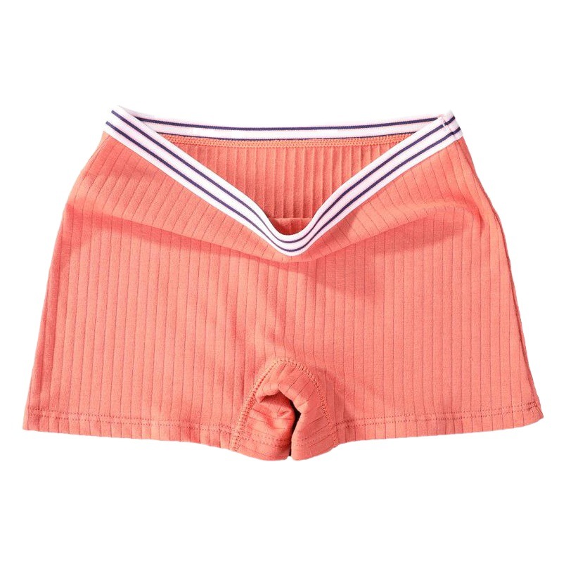 Plus Large Size Girls Boxer Briefs Women's Casual Striped Solid Color Simple Breathable Seamless Loose Pants 4007