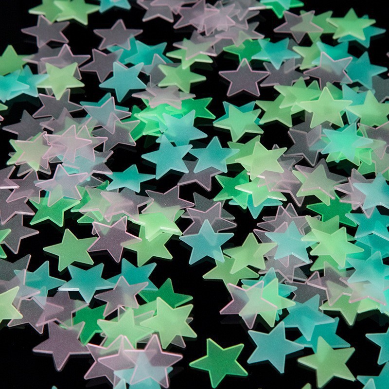 Picture of Luminous Star Stickers 3D Stereo Baby's Breath BeDroom Decoration Paintings 3cm Fluorescent Star Stickers Self-aDhesive Stereo Luminous Stickers