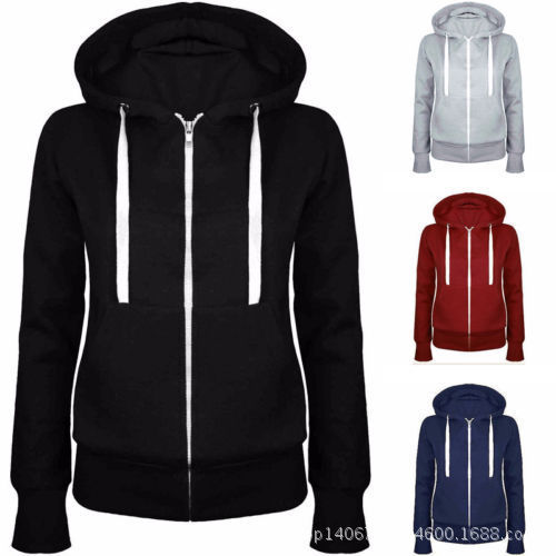AliExpress ebay European and American hot selling loose thick hooded zipper sweater foreign trade