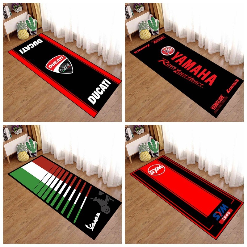 Picture of Motorcycle enthusiast carpet motorcycle display Harley Honda Ducati bedroom bedside blanket cross-border racing floor mat