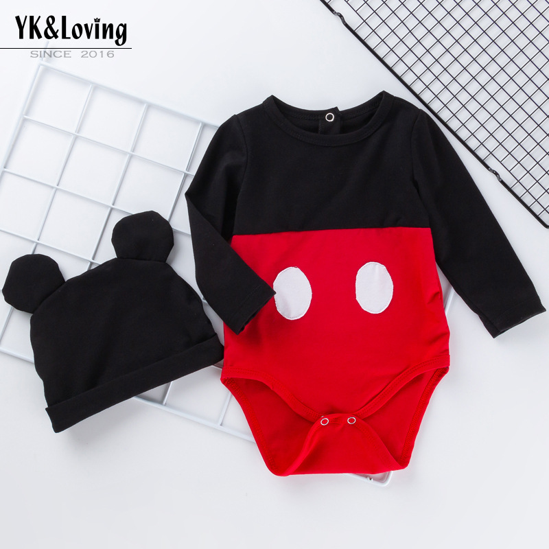 Baby Spring & Fall Long-Sleeved Harem Newborn Clothes Hat Set Male and Female Baby Fart Clothes Factory Direct Sale