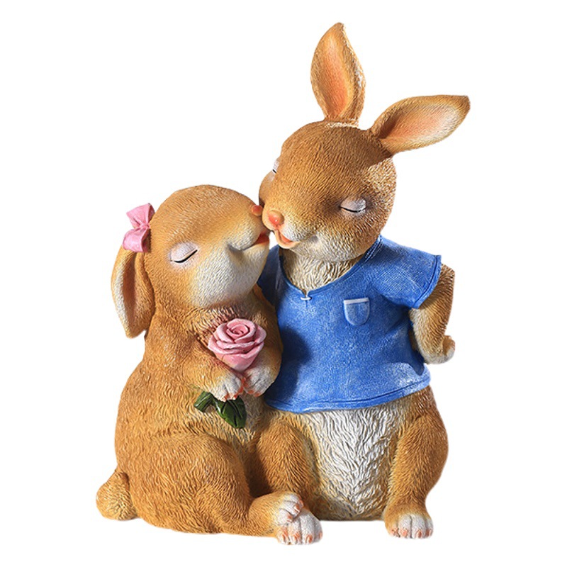 Garden Cartoon Couple Rabbit Koala Ornaments Outdoor Garden Courtyard Villa Farm Landscape Decoration Crafts