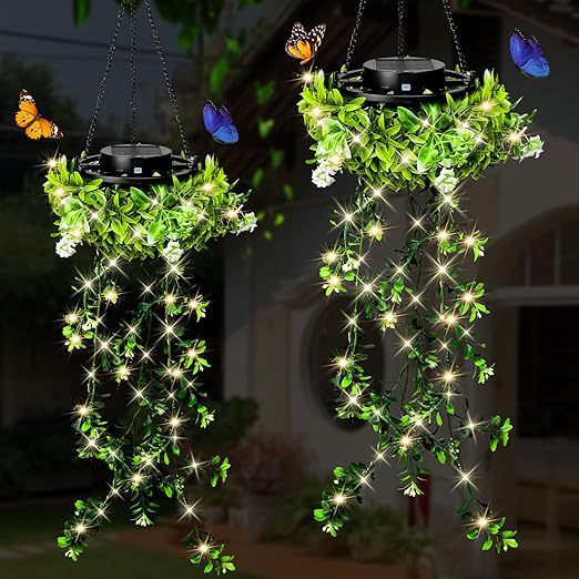 Outdoor Artificial Plant Solar Ivy Light Waterproof Artificial Hanging Plant Garden Decorative Balcony Decorative Light