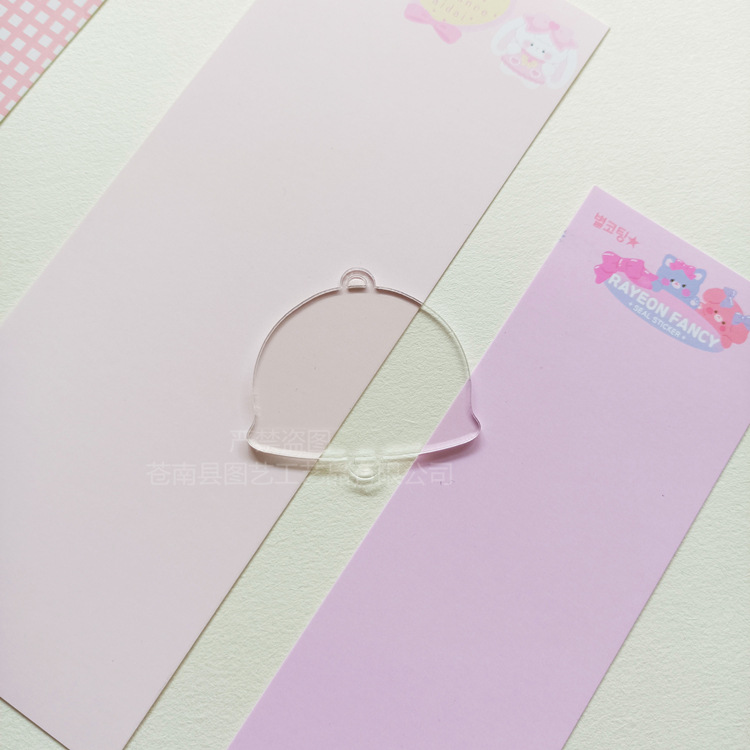 Picture of Cross-border transparent acrylic chip goo card DIY goo plate handmade keychain pendant organic glass blank embryo round