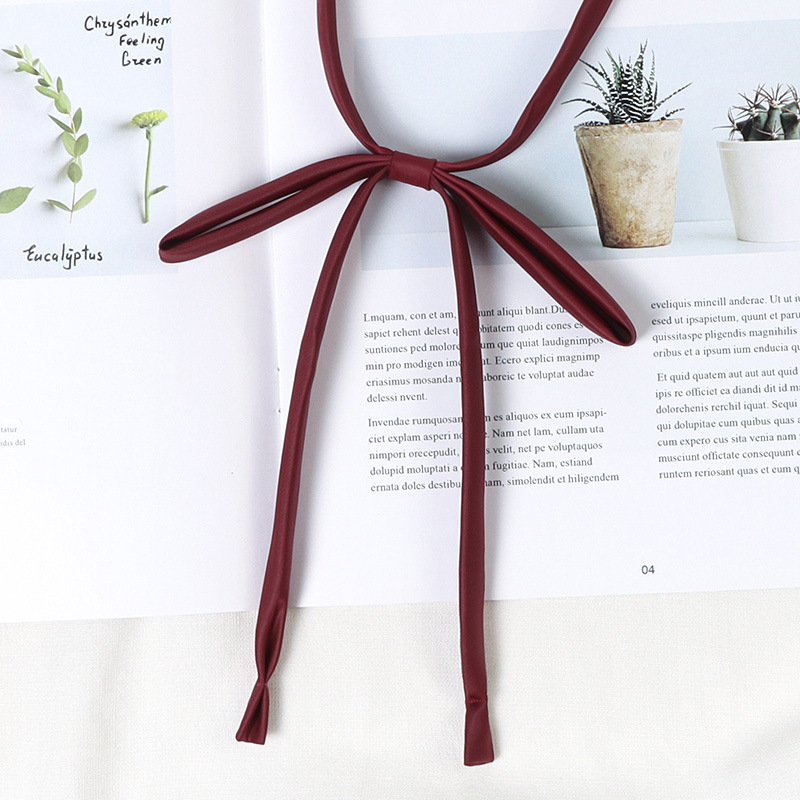 Picture of Japanese JK Bow Tie Female Lazy Tie-free wine red Student Shirt Tie Accessories Black Solid Color College Style
