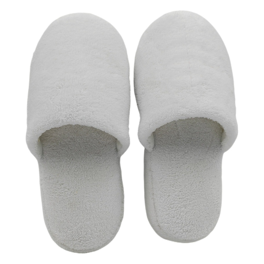 Disposable Pure White Coral Velvet Boat Shoes and Slippers for Hotel and B&B Couple Rooms, Thickened and Durable