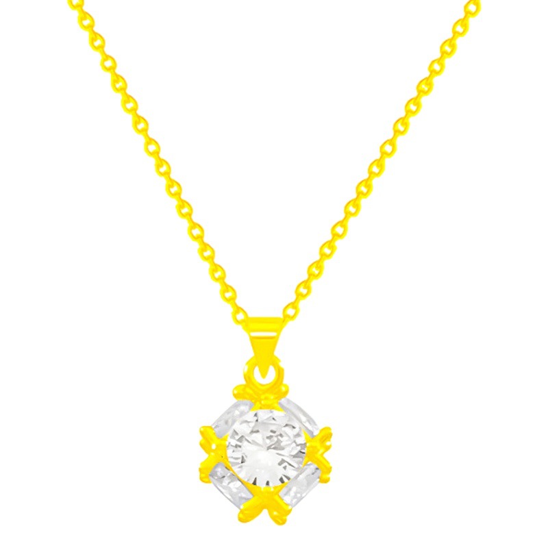 Personalized three-dimensional zircon necklace without fading female niche design sense light luxury high-level necklace sweet Super Flash clavicle chain