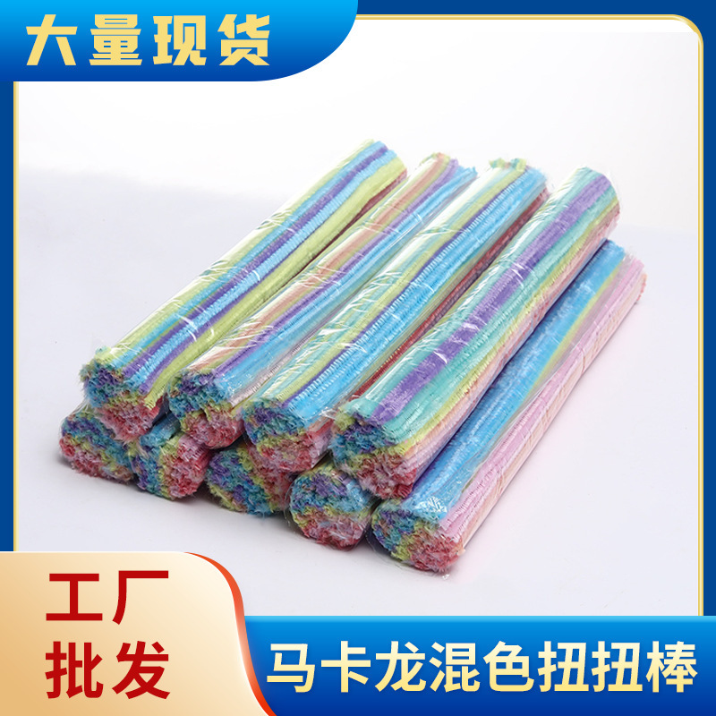 Macaron Mixed Color Tops Twist Stick Hair Root Plush Strips DIY Handmade Bouquet Kindergarten Kidsren's Educational Toys