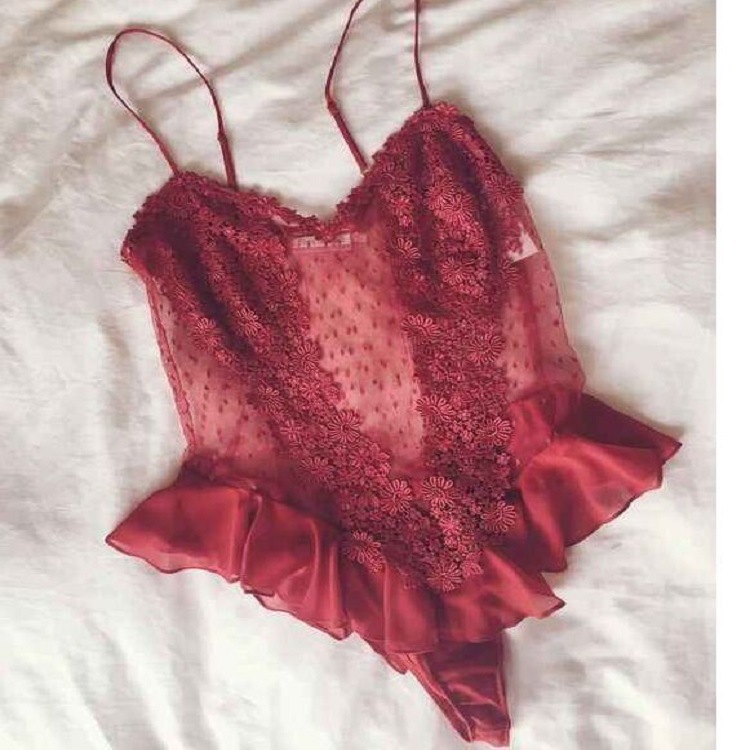 Cross-border Amazon new European and American black home perspective jumpsuit fashion comfortable lace pajamas wholesale