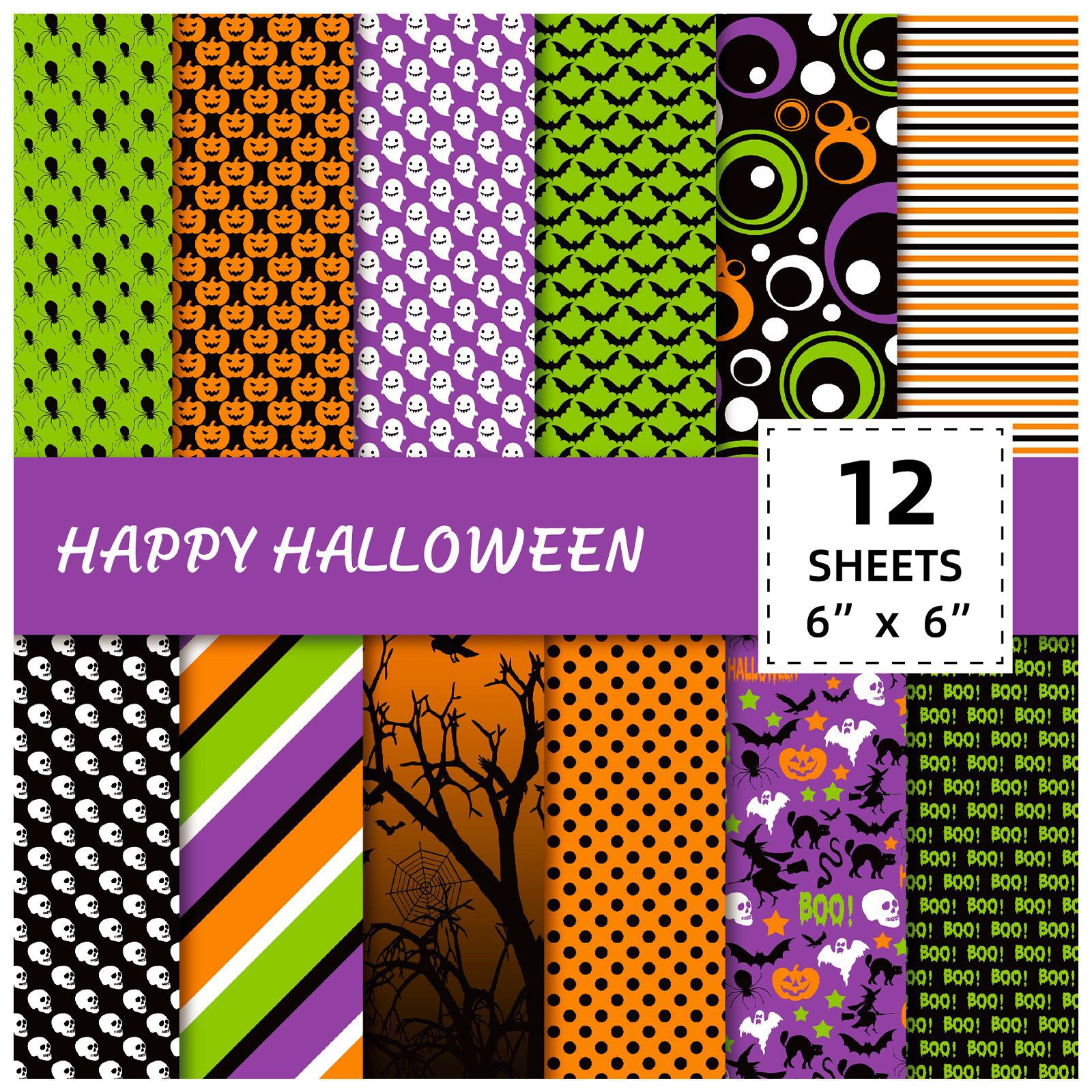 12 sheets/pack new product hand account material paper black Halloween hand account material paper clip book clip card paper DIY