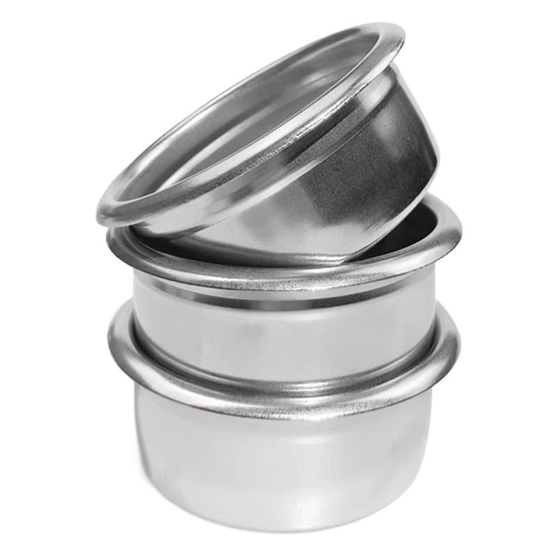 Factory supply coffee powder bowl stainless steel powder tank filter powder bowl 51 single and double person 58 powder bowl 53 blind bowl