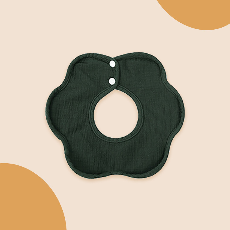 Picture of Gauze Peas Velvet Baby Petal Bib Pure Cotton Baby Sipe Towel Pure Cotton Waterproof Autumn and Winter Thickened Newborn Bib