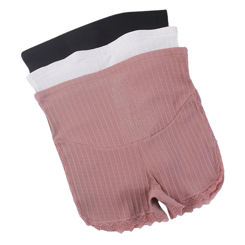 Pregnant Women's Underwear Pure Cotton High Waist Threaded Boxer Safety Pants Pregnant Early, Middle and Late Stage Bottoming Boxer Anti-running Panties