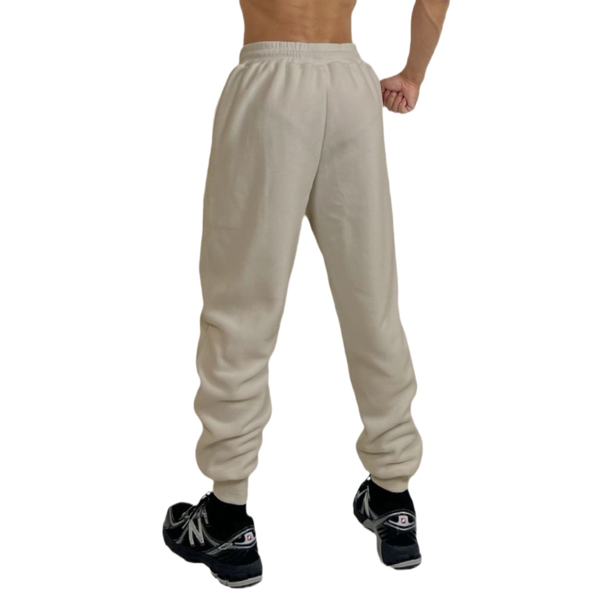 Fitness American ankle-tied pants men's loose drawstring basketball running training fleece-lined loose sports long pants casual