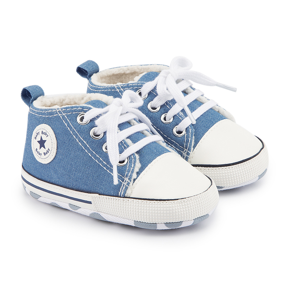 Picture of New winter baby shoes cotton shoes fleece-lined warm canvas shoes baby non-slip soft bottom toddler shoes baby shoes