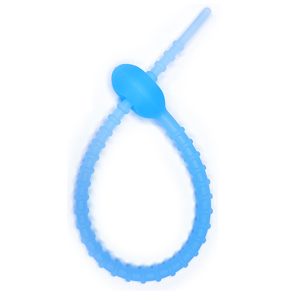 Picture of 215mm silicone cable tie data line storage finishing winder DIY key chain jewelry pendant color lanyard