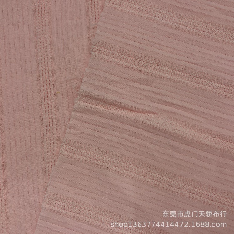 Spring and summer new woven gauze jacquard 122g cotton mirror strip jacquard spring and summer shirt dress material