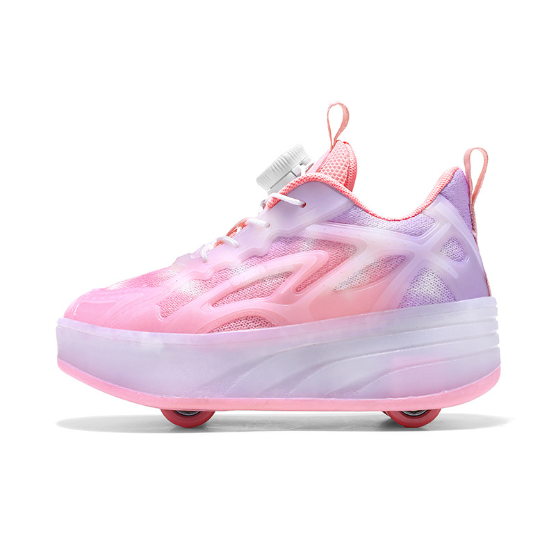 Picture of Heelys Shoes with Two Wheels That Can Be Folded and Walked On, Summer Flying Sneakers, Internet Celebrity Invisible Four-Wheel Children's Roller Skates