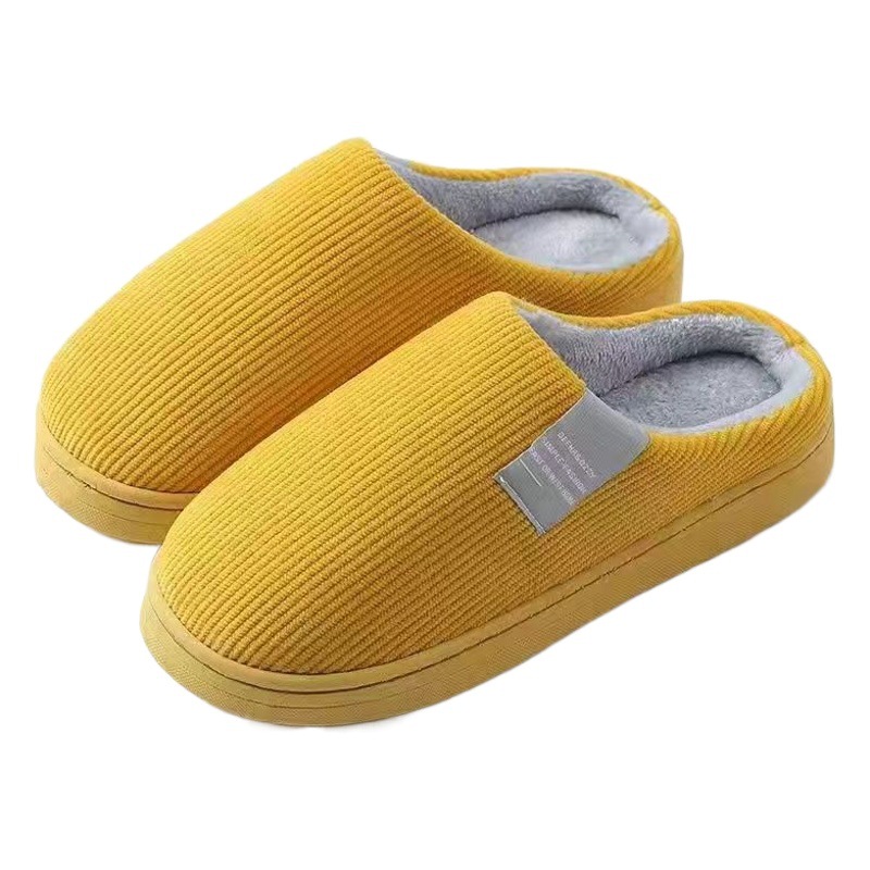 Cotton slippers home spring and autumn winter home women's non-slip thick bottom couple Men's indoor confinement plush winter