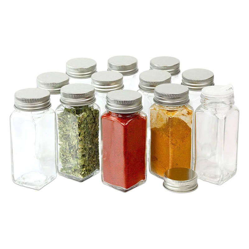 Amazon Kitchen Seasoning Jar Set 120ml Seasoning Bottle Spice Jar 24-Piece Set Sodium Calcium Glass Jar Wholesale