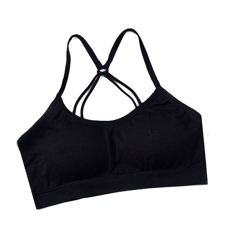 Picture of New Parachute Cross Tube Top Backless Beautiful Back Strap Underwear with Chest Pad Anti-running Sports Girl Bra for Women