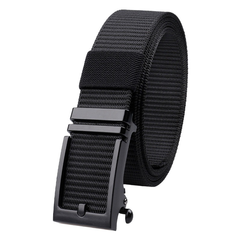 Toothless Alloy Automatic Buckle Belt Men's Versatile Casual Canvas Belt Fashion Commuting Nylon Belt Manufacturer Wholesale
